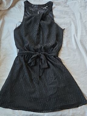 Express Mini Fairy Goth Mystical Cocktail Medium black Sparkle Short Dress Party